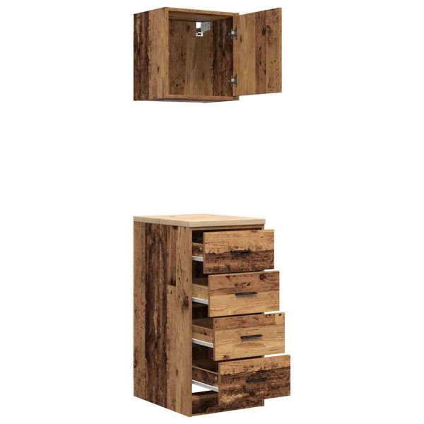 гаражни шкафове, 2 бр, старо дърво инженерно дърво