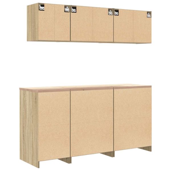 гаражни шкафове, 6 бр, сонома дъб, инженерно дърво