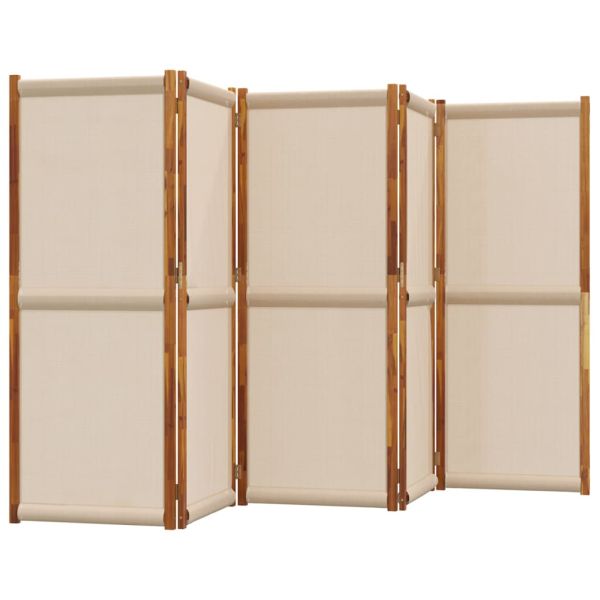 Параван за стая, 5 панела, таупе, 350x180 см