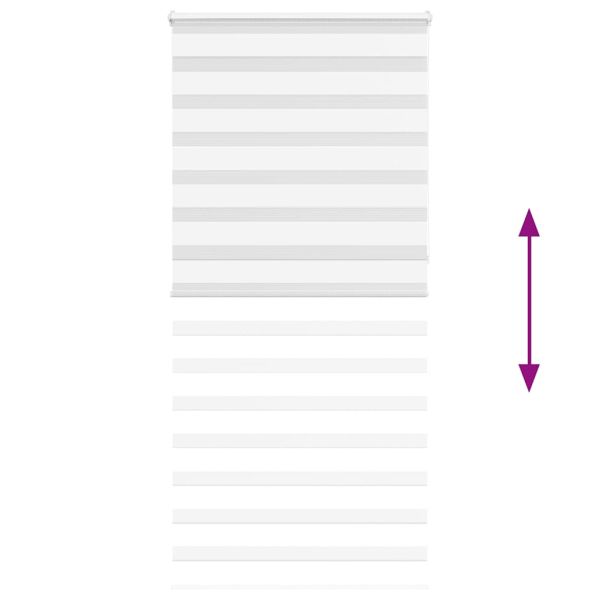 Зеброва щора бял 100x230 см ширина на плата 95,9 cm полиестер