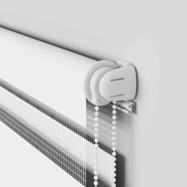 Зеброва щора бял 100x230 см ширина на плата 95,9 cm полиестер