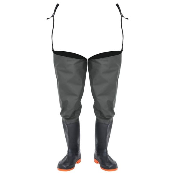 Дълги ботуши за риболов, тъмнозелени, размер 46