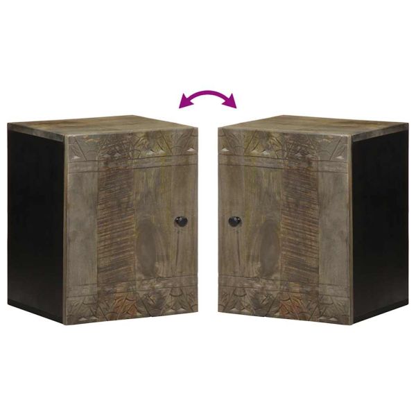 Стенен шкаф за баня 38x33x48 см масивно мангово дърво