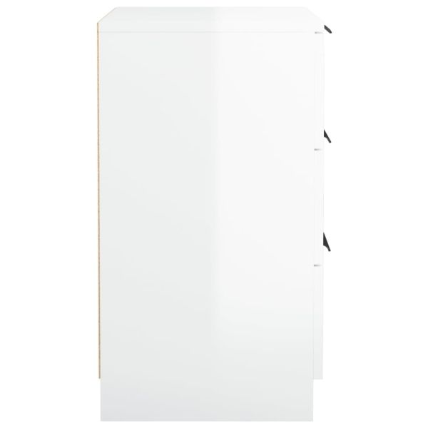 Нощни шкафчета, 2 бр, бял гланц, 40x36x65 см