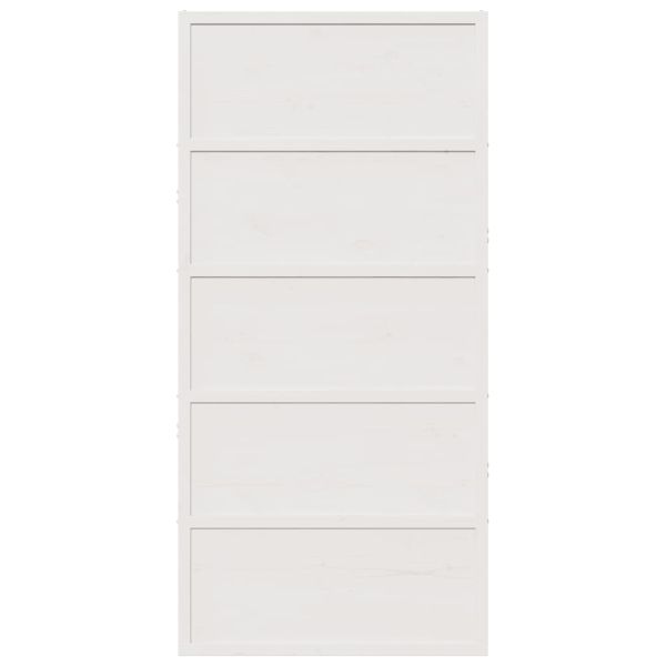 Плъзгаща се врата бяла 100x208 см масивно борово дърво