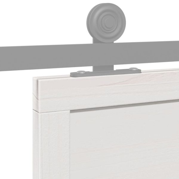 Плъзгаща се врата бяла 100x208 см масивно борово дърво