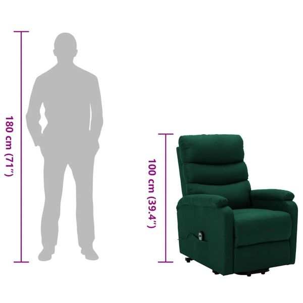 Изправящ стол, тъмнозелен, текстил