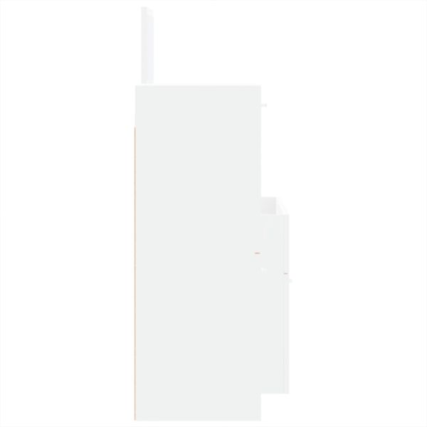 Комплект мебели за баня от 3 части, бял, инженерно дърво