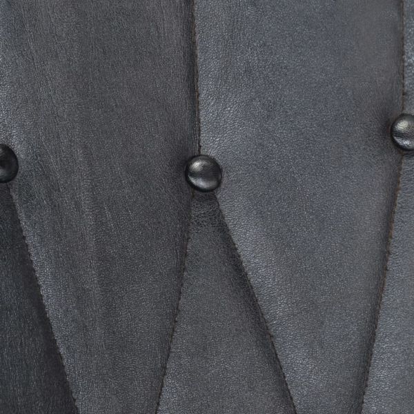 Люлеещ се стол с табуретка, сив, естествена кожа