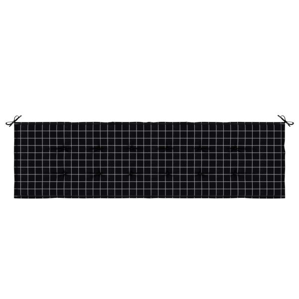 Възглавница за градинска пейка Каре Черно 180 x 50 x 4 cm