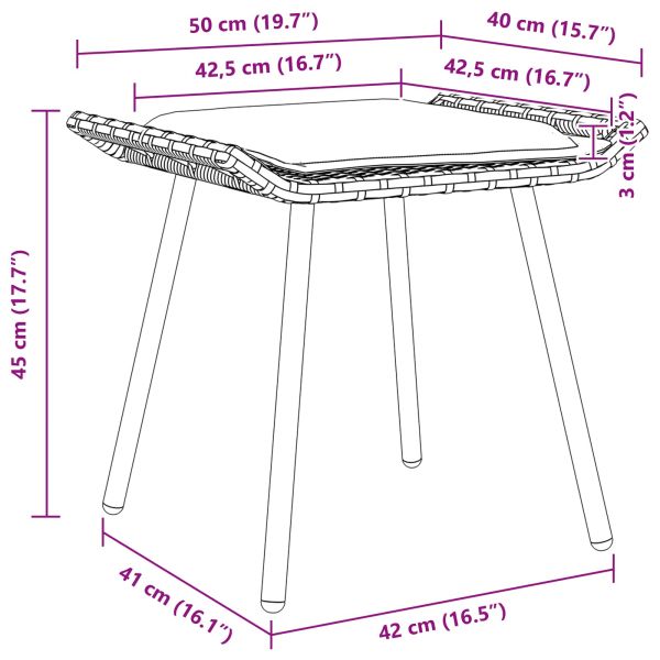 Градински стол 2 pcs Природа 50 x 40 x 45 см Стомана