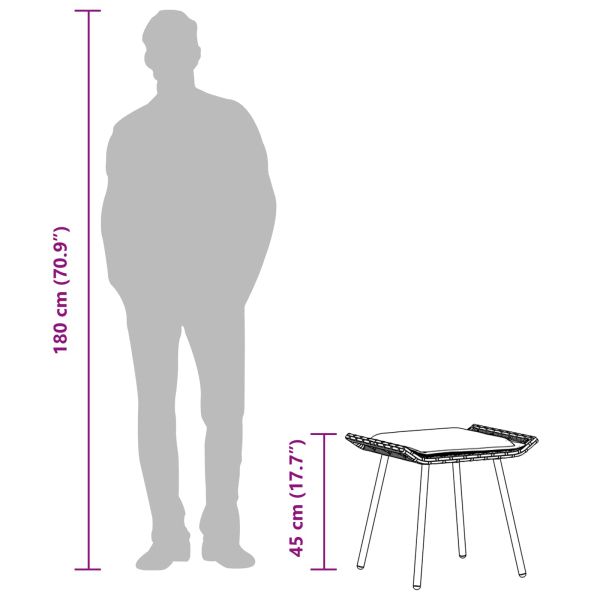 Градински стол 2 pcs Природа 50 x 40 x 45 см Стомана