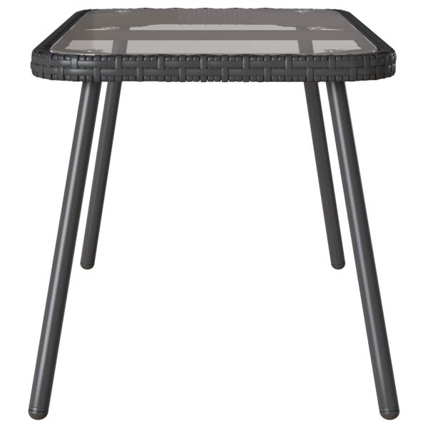 Масичка за кафе Черно 90 x 45 x 43 см Полиратан и стъкло