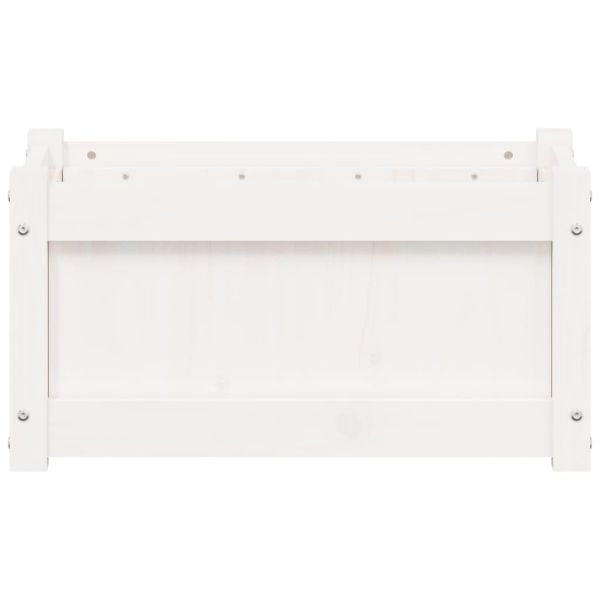 Градински сандъци, 2 бр, бели, борово дърво масив