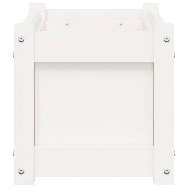 Градински сандъци, 2 бр, бели, борово дърво масив