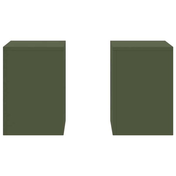 Стойка за растения 2 pcs Маслиненозелен 24 x 24 x 35 см Стомана