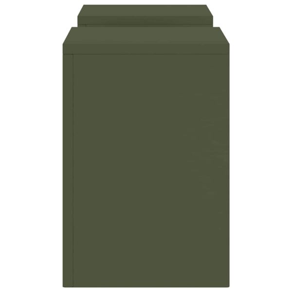 Стойка за растения 2 pcs Маслиненозелен 24 x 24 x 35 см Стомана