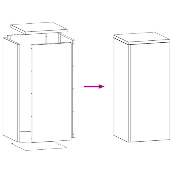 Стойка за растения 2 pcs Сребрист 24 x 24 x 55 см