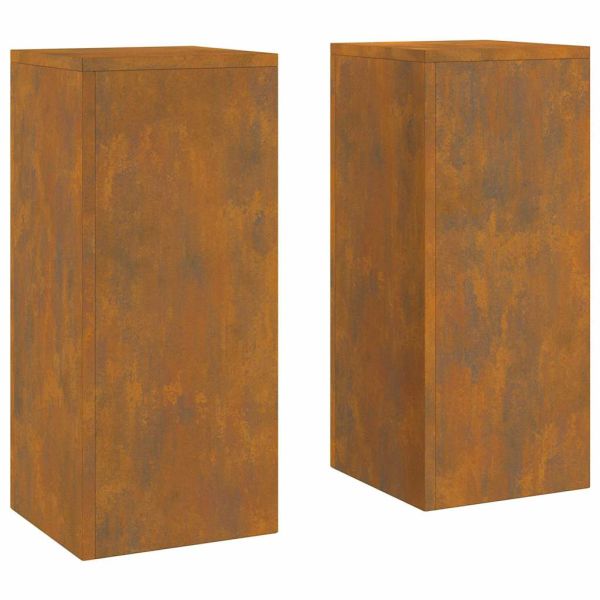 Стойка за растения 2 pcs Ръждясало 24 x 24 x 55 см