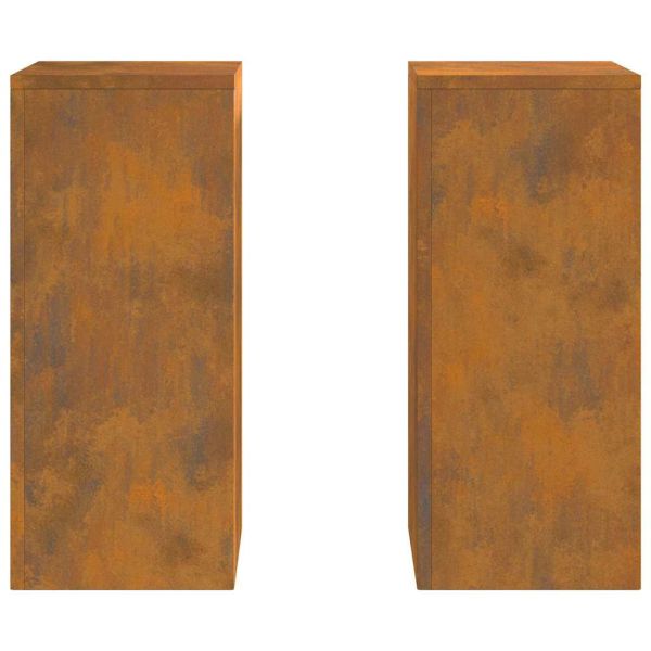 Стойка за растения 2 pcs Ръждясало 24 x 24 x 55 см