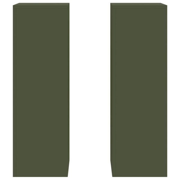 Стойка за растения 2 pcs Маслиненозелен 24 x 24 x 75 см Стомана