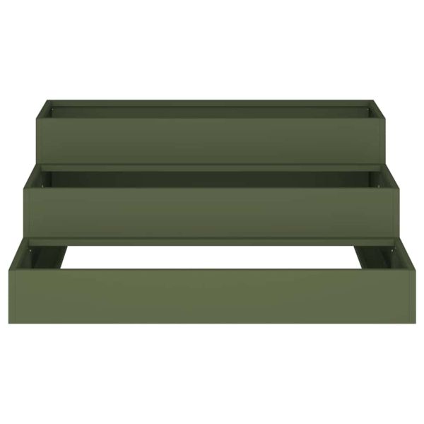 Градинска саксия Маслинено зелено 90 x 90 x 35 см