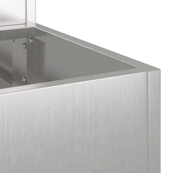 Градинска саксия Сребрист 90 x 90 x 35 см Неръждаема стомана