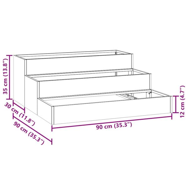 Градинска саксия Сребрист 90 x 90 x 35 см Галванизирана стомана