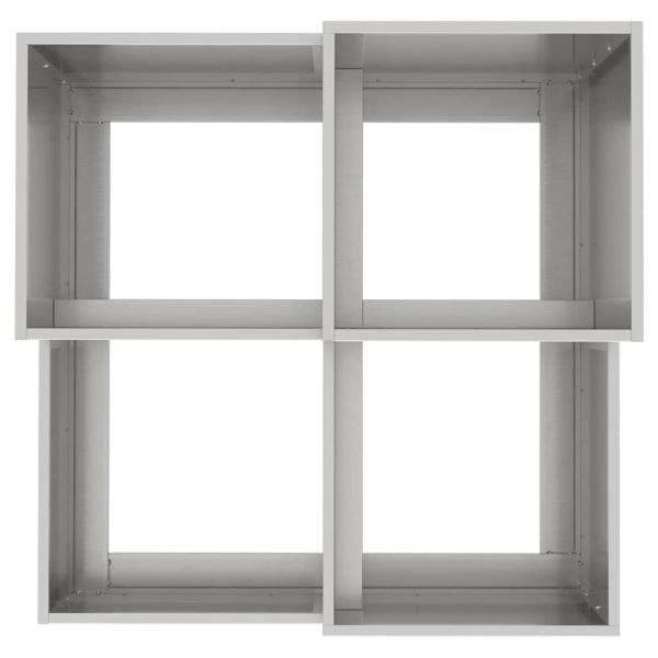 Градинска саксия Сребрист 80 x 80 x 60 см Неръждаема стомана