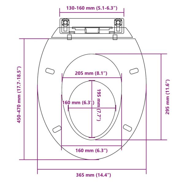 Тоалетна седалка с плавно затваряне, бяла, овална