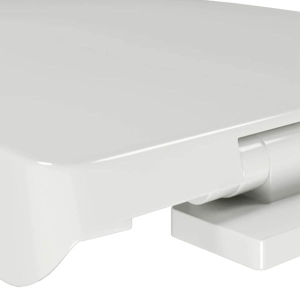 Тоалетна седалка с плавно затваряне, бяла, квадратна