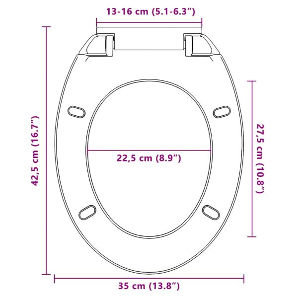 Тоалетна седалка с плавно затваряне, синя, овална