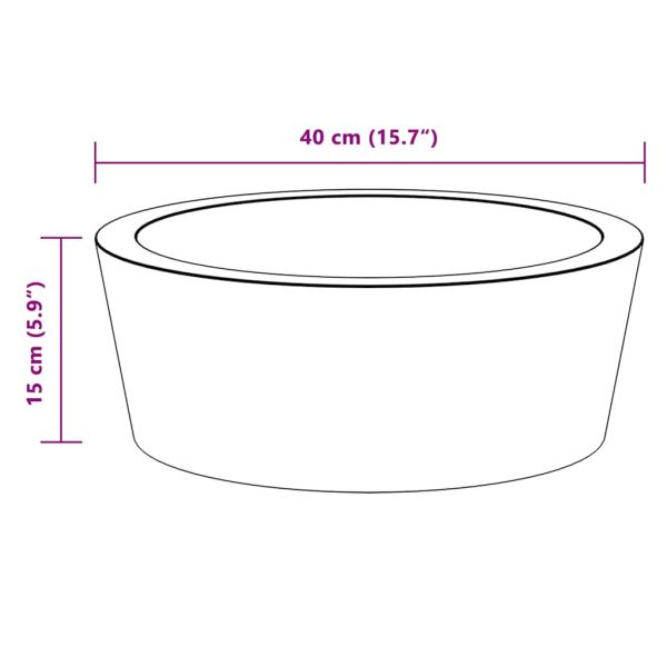 Черна мивка, Ø40x15 см, мрамор