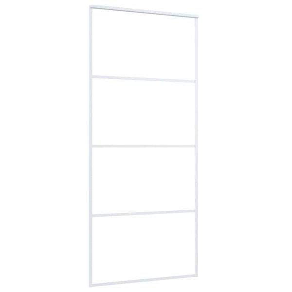 Плъзгаща се врата матирано ESG стъкло и алуминий 90x205 см бяла