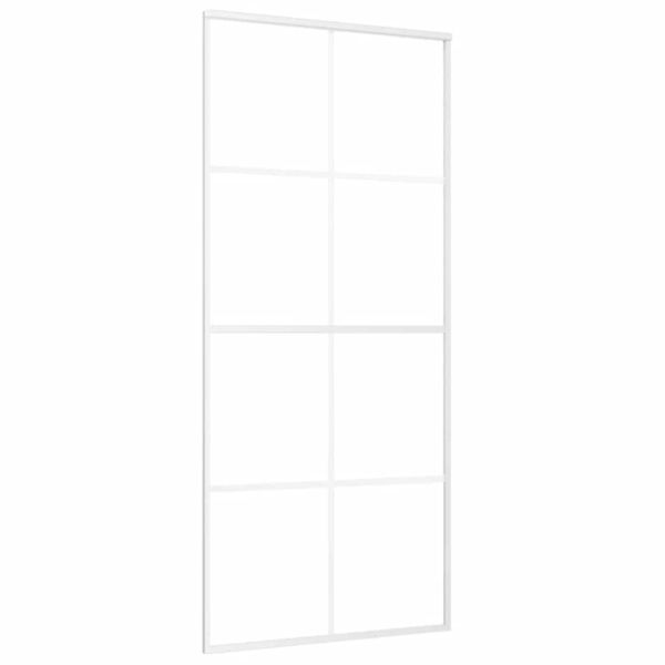 Плъзгаща се врата матирано ESG стъкло и алуминий 90x205 см бяла