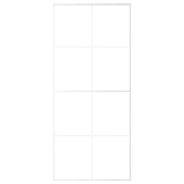 Плъзгаща се врата матирано ESG стъкло и алуминий 90x205 см бяла