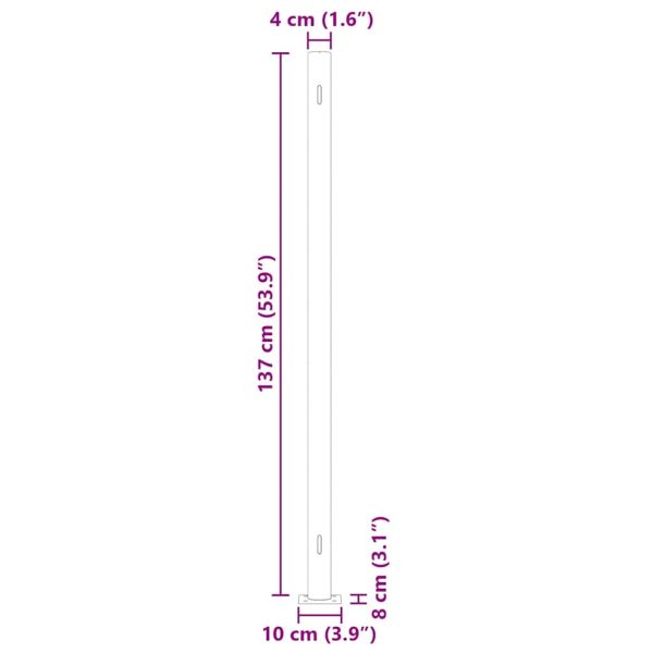 Прибираща се дворна странична тента, 140x600 см, сива