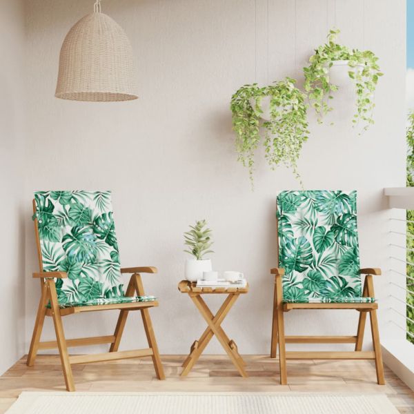 Накланящи градински столове с възглавници 2 бр тик масив