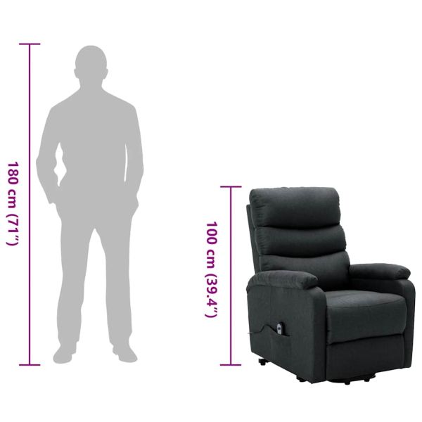 Изправящ стол, тъмносив, текстил