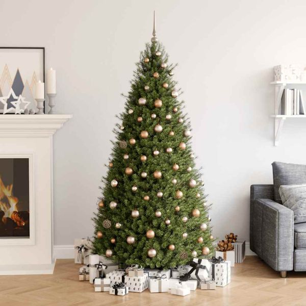 Комплект коледни топки 120 части с връх и 300 LED розово злато