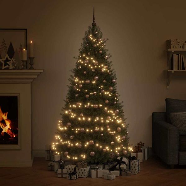 Комплект коледни топки 120 части с връх и 300 LED розово злато