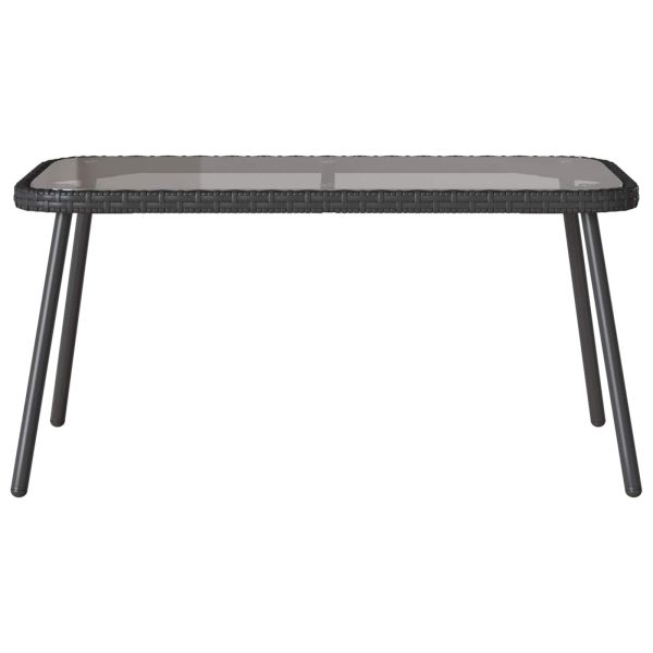 Градински Софа Комплект с възглавница 2 pcs Черно полиратан