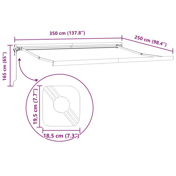 Сгъваем навес Бежово 350 x 250 cm Плат, метал