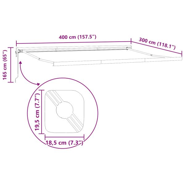 Сгъваем навес Червено 400 × 300 cm Плат, метал