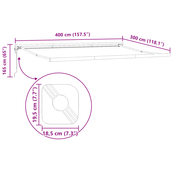 Сгъваем навес жълто и оранжево 400 ×350 cm текстил