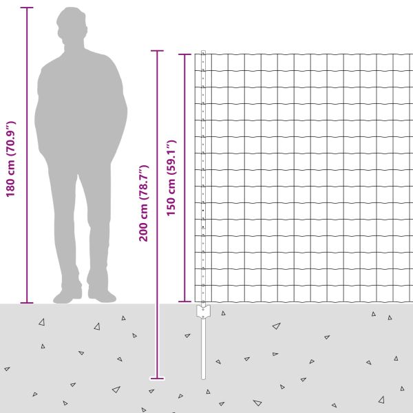 Ограда и колче Сив 1,5 x 10 m Стомана