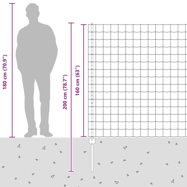 Ограда и колче Сребрист 1,6 x 10 m Стомана