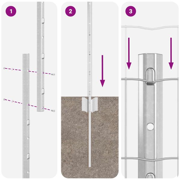 Ограда и колче Сребрист 1,2 x 10 m Стомана