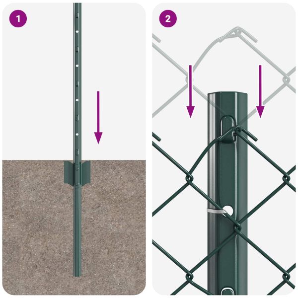 Ограда и колче Зелен 0,8 x 10 m Стомана