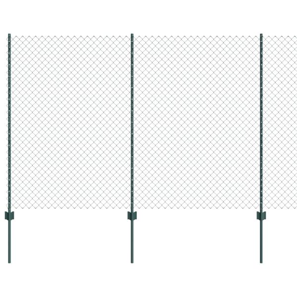 Ограда и колче Зелен 1,5 x 10 m Стомана